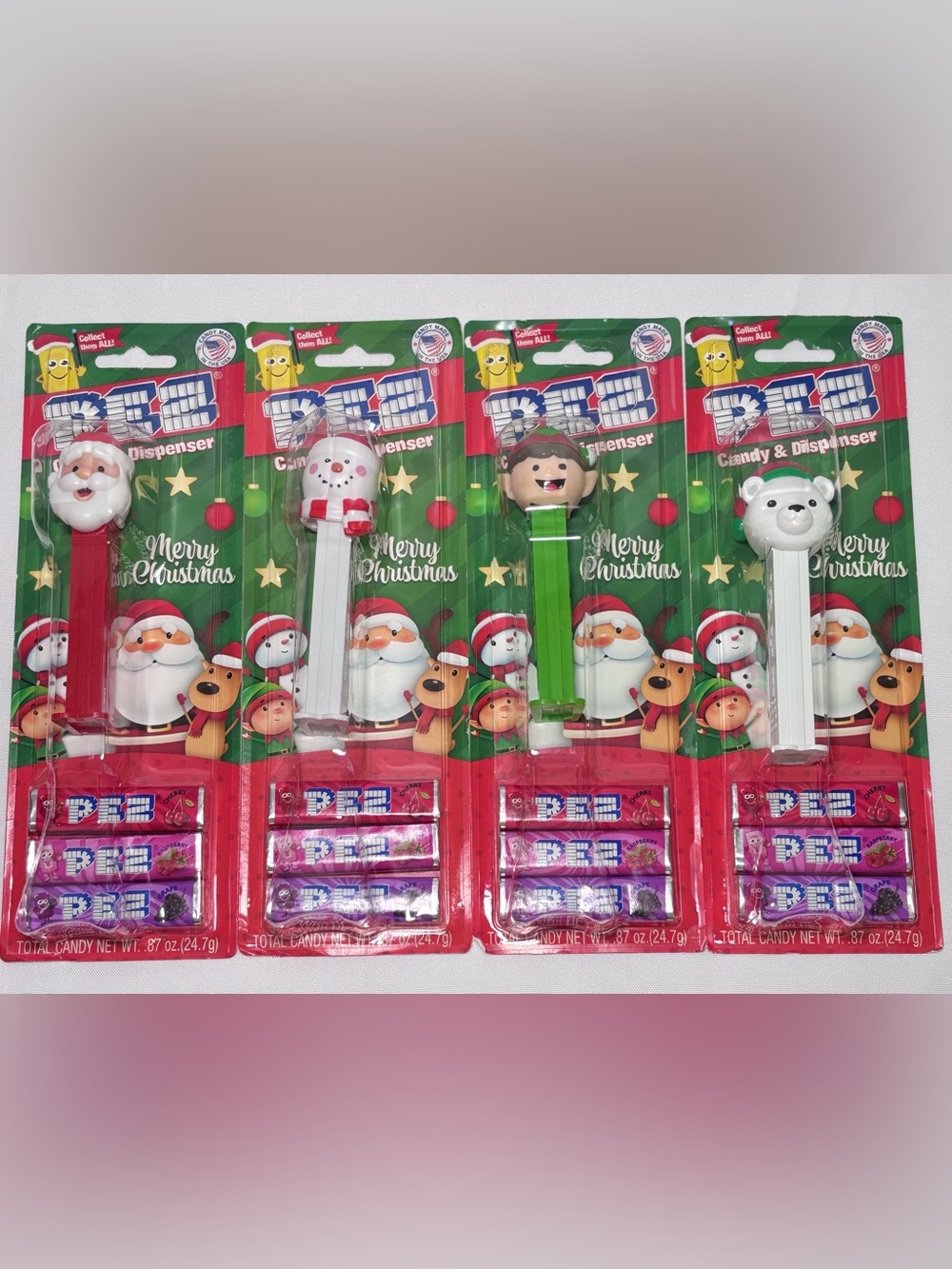 Christmas Pez Dispensers Stocking Stuffers Santa Snowman Elf Polar Bear